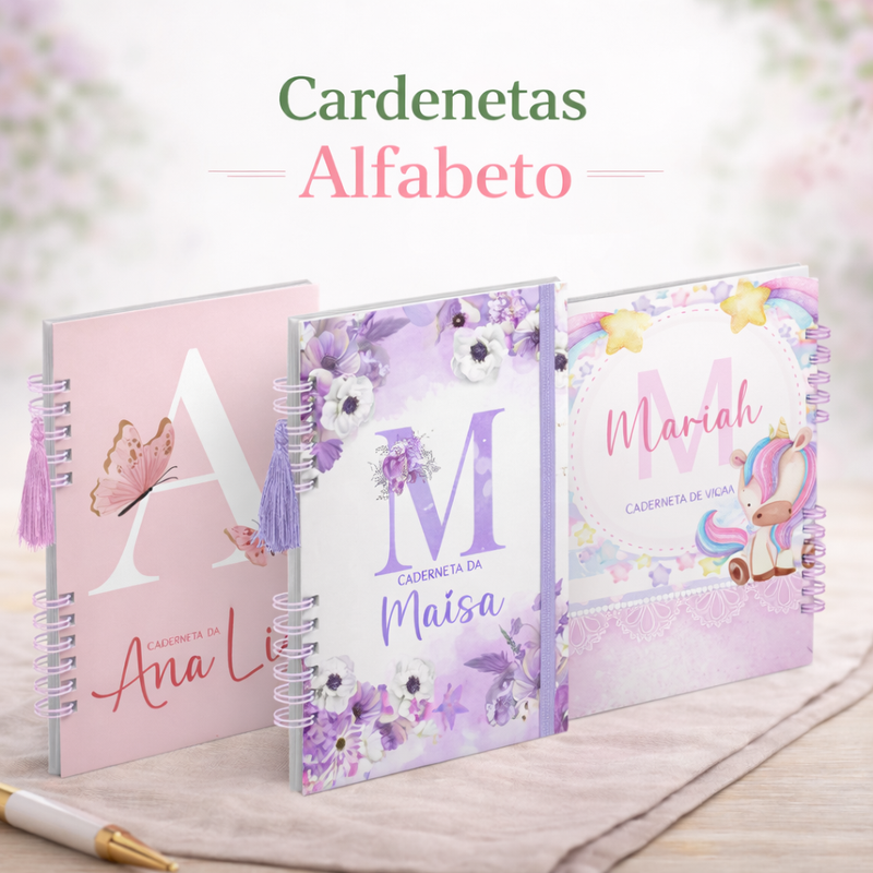 Caderneta de Vacinação Personalizada Bebê Menina com Nome e Capa Premium