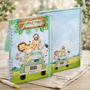 Caderneta de Vacina Personalizada Safari Menino Capa Dura Premium