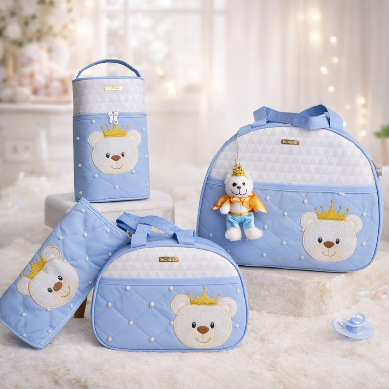 Kit Bolsas Maternidade Completo com Trocador e Porta Mamadeira Térmico