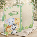 Caderneta de Vacina Personalizada Safari Menino Capa Dura Premium
