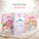 Caderneta de Vacinação Personalizada Bebê Menina Animais com Nome e Capa Premium