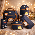 Kit Bolsa Maternidade Safari 5 Peças Completo com Trocador Impermeável