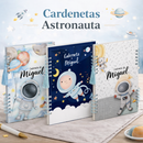 Caderneta de Vacina Personalizada Astronauta Menino Capa Dura Premium